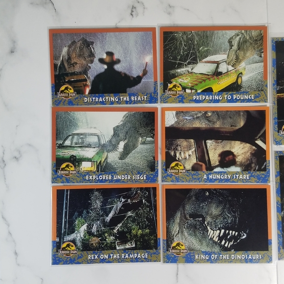 Vintage JP Topps Trading Cards Lot of 10 Jurassic Park Movie Cards Lot #12 - Picture 3 of 9